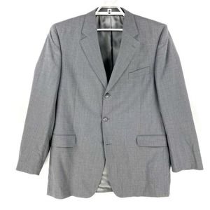Jack Victor Suit Jacket Gray Wool Flap Pocket 44 L